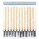 12Pcs Set Wood Carving Knives Tools Kit Unxuey Professional Carving Chisels Knife Kit with Protective Covers and Whetstone for Wood, Clay, Sculpting, Unxuey