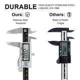 KETOTEK Digital Caliper 6 Inch Measuring Tool, Stainless Steel Electronic Vernier Calipers, Digital Micrometer with Large LCD Screen, inch/Metric KETOTEK