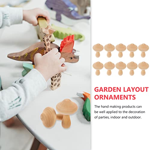 MAGICLULU 10pcs Unfinished Wooden Mushroom Unpainted Wood Mushrooms Set Various Sizes Wooden Mushroom for Arts Projects MAGICLULU