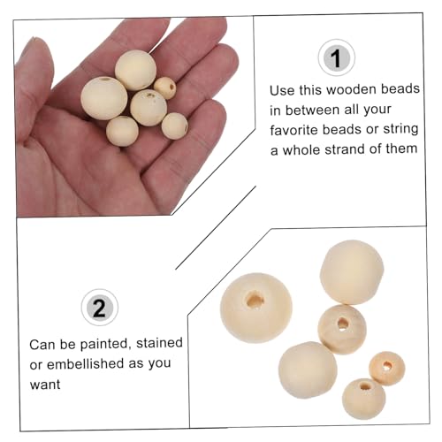DIYEAH 300 Pcs Wooden Beads African Beads Unfinished Wood Spacer Beads Craft Wood Wreath Beads Wood Beads for Crafts Semi Precious Beads DIY DIYEAH