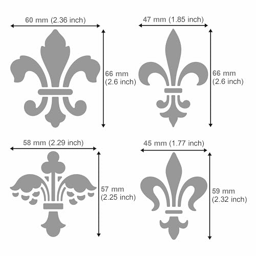 Aleks Melnyk No.251 Metal Stencil, Fleurs de LYS Symbole, French Fleur-de-lis, Lily Flower, Ornament, Vintage, Patterns, Template for Wood Burning, Aleks Melnyk