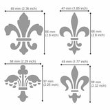 Aleks Melnyk No.251 Metal Stencil, Fleurs de LYS Symbole, French Fleur-de-lis, Lily Flower, Ornament, Vintage, Patterns, Template for Wood Burning, Aleks Melnyk