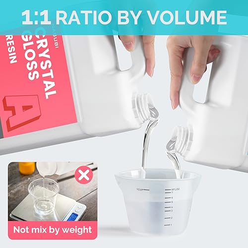 NASUBI 1.06 Gallon Clear Epoxy Resin - Upgraded Casting and Coating Resin Epoxy, No Bubbles, No Odor, Non Yellowing, 2 Part Resin Kit for Table Top, NASUBI