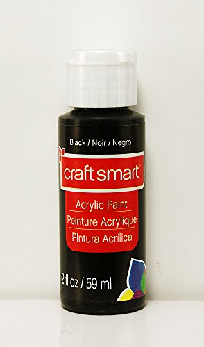 Craft Smart Acrylic Paint 2 Fl.oz. 1 Bottle 50 + Colors (Black) - WoodArtSupply