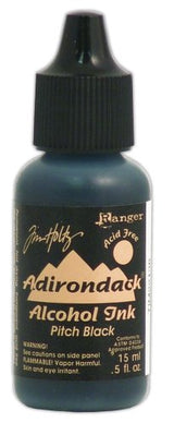 Tim Holtz-Ranger TIM22138 Alcohol Ink EARTHTONE Pitch Black .5OZ Bottle DYE Ranger