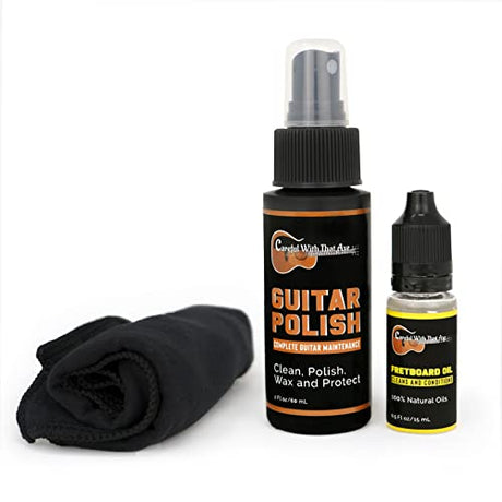 Guitar Cleaning, Polish and Oil Care Kit - Guitar Oil and Cleaner for Body and Fretboard Fingerboard - Cleans, Polishes, and Protects Careful With That Axe