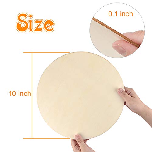 Coopay 16 Pieces 10 Inch Wooden Circles, Unfinished Round Wood Slices Natural Wooden Cutouts for Door Hanger, Painting, Wedding, Home Decoration DIY - WoodArtSupply