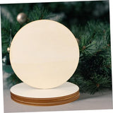 Tofficu 20pcs DIY Graffiti Wood Chips Christmas Decor Wooden Plate Decoupage Paper Round Cutout Tiles Unfinished Wood Circles Unfinished Wooden Board Tofficu