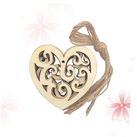 VILLFUL 10pc Unfinished Wood Cutouts Heart Wood Slices Wood Heart Confetti Heart Shaped Wood Unfinished Wood Slices Wood Log Discs Decorative Wood VILLFUL