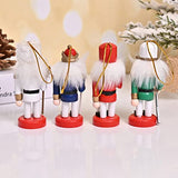 PartyKindom 4pcs Nutcracker Xmas Party Props Xmas Decorations Unfinished Wood Crafts Christmas Soldiers Xmas Style Pendants Xmas Supplies Puppets PartyKindom