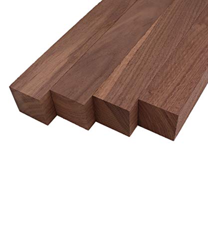 Black Walnut Lumber Turning Squares - 2" x 2" (4 Pcs) (2" x 2" x 6")