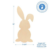 Large Wood Bunny Cutout 16-inch x 7-3/4-inch, Pack of 3 Unfinished Wood Cutout to Paint for Easter Crafts Spring Decorations, Year-Round Crafts, and Woodpeckers