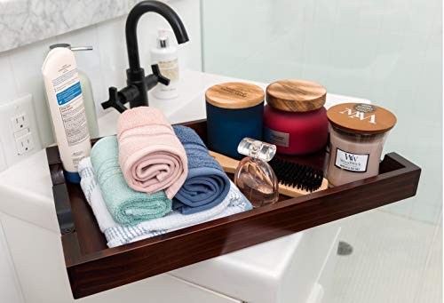 Bamboo Land- Large Wooden Serving Tray, 20”X12’’, Dark Brown, Bamboo Tray, Bamboo Serving Tray, Wooden Trays for Food, Bed Tray Decor, Drink Tray, BAMBOO LAND