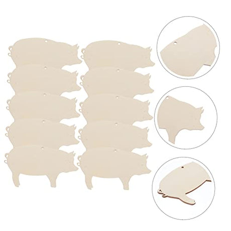 NOLITOY 10pcs Handmade Gifts Wood Tags Wooden Tags Craft Wood Pig Shape Wood Tags Deer Out Shape Blank Pig Wooden Cutout Label Tags Paper Cut Small NOLITOY