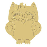 Owl Design by Lines Cutout Unfinished Wood Animal Nursery Kids Room Seasonal Door Hanger MDF Shape Canvas Style 7 Art 1 (12") Diverse Woodworking