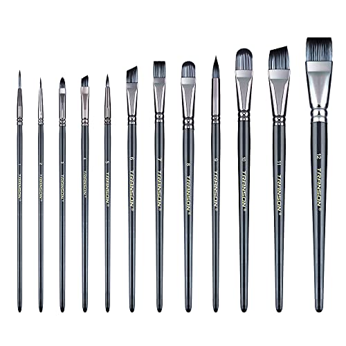 Transon Artist Paint Brush Set of 12 and 12-Color Face Body Paint Palette TRANSON