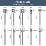 Engraving Router Bit Carving Bits, 20 PCS HSS Rotary Tool Accessories Rotary Bits Burr Set with 1/8’’(3mm) for DIY Woodworking, Carving, Engraving, shengbenhao