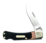 Old Timer 3OT Bearhead Traditional Lockback Pocket Knife with 2.2in High Carbon Stainless Steel Blade, Sawcut Handle, and Convenient Small Size for Schrade