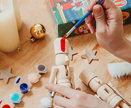 Toynk Paint Your Own 7-Inch Wooden Nutcracker Figure Craft Kit | Set of 2