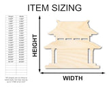 Unfinished Wood Asian Pagoda Shape | Craft Cutout | up to 36" DIY 16" / 1/4" 24 Hour Crafts