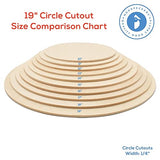 Wood Circles 19 inch, 1/4 Inch Thick Cutouts, Pack of 1 Baltic Birch Unfinished Wood Circles for Crafts, by Woodpeckers Woodpeckers