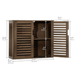 HITNET Walnut Wall-Mounted Medicine Cabinet with Bamboo Shelves - Stylish Bathroom Storage Organizer HITNET