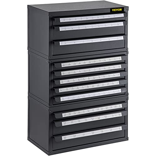 VEVOR Drill Bit Dispenser Cabinet Set, Three-Drawer for 1/16" to 1/2" & Letter Sizes A to Z, Five-Drawer Drill Bit Organizer for Wire Gauge Sizes #1 - WoodArtSupply