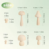 SAVITA 12pcs Unfinished Wooden Mushrooms, Cute Smooth Natural Wooden Mushrooms to Paint for DIY Crafts Decorations Making (6 Models) SAVITA