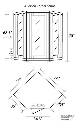 HeatWave BSA2420 4 Person Hemlock Carbon Infrared Sauna Blue Wave