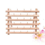 Exceart Thread Storage Rack 30 Spool Cone Foldable Wood Thread Rack Stand Embroidery Machine Holds DIY Bobbin Thread Organizer for Embroidery Craft EXCEART