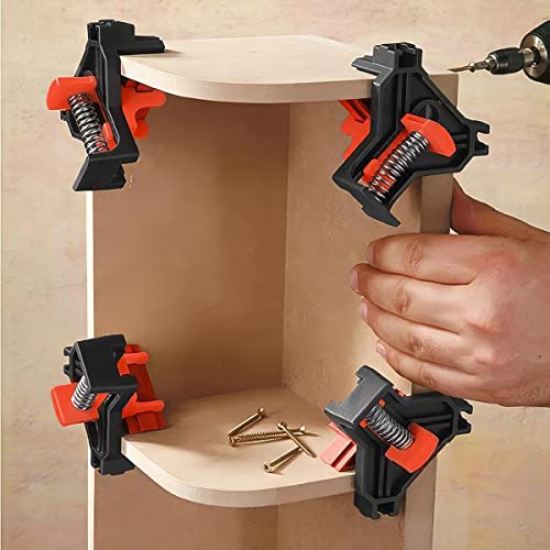 90 Degree Corner Clamps,Wood Working Tools, 4PCS Right Angle Clamps, Clip Clamp Tool for Woodworking Corner Clip Fixer Corner,Woodworking Gifts for