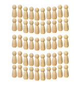 50 Pack Wood Peg Dolls Unfinished Wooden People Craft Blank Family Figures 3/4 x 2 inch Cregugua