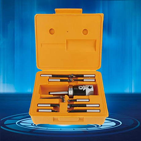 Yunir 1 Set Boring Head Set, Boring Bar Set Milling Tool, 50mm Boring Bars Milling Machine Accessories with 9pcs 12mm Boring Bars Yunir
