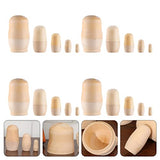 STOBOK Kids Art Supplies 4 Sets Unpainted Russian Dolls Wooden Blank Russian Nesting Dolls Dolls Create Your Own Nesting Dolls for Kids DIY Kids Toys STOBOK