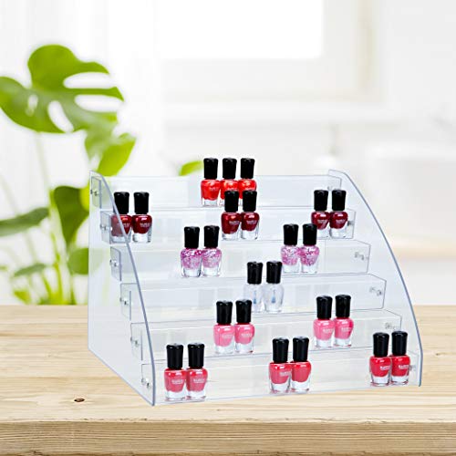KINGROW Nail Polish Organizer 72 Bottles of 6 Layers Acrylic Display Rack Eyeglasses Storage Essential Oils Holder Makeup Organizer KINGROW