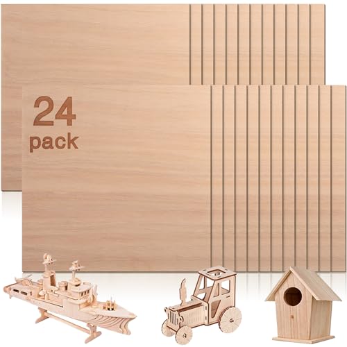 24 Pcs Mahogany Plywood Sheets,12 x 12 x 1/8 Inch - 3mm Thick Mahogany Unfinished Wood for Crafts Laser Cutting & Engraving, School DIY Projects, - WoodArtSupply