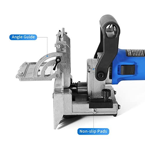 igooo Dual-Spindle Doweling Jointer DJ710, 710W 120V 60Hz, Wood Plate Dowel Joiner, 2X8mm and 2X6mm Drilling Bits, 80 Dowels - WoodArtSupply