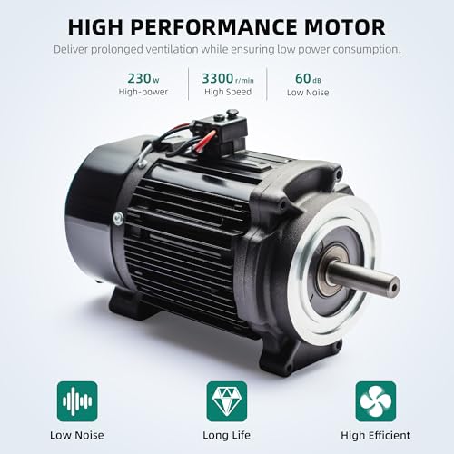 YITAHOME Exhaust Fan 8 Inch, Utility Blower Extractor Fan High Velocity, Portable Ventilation Fan with 16FT Ventilator Duct Hose for Industrial, YITAHOME