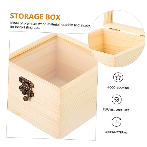 Holibanna 2pcs Box Wooden Storage Box Jewelry Container Wooden Treasure Containers Jewelry Organizer Clear Earring Display Holder Earring Gift Boxes Holibanna