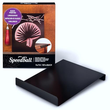 Speedball Bench Hook and Inking Plate for Block Printing Carving, 9"x12", Made in USA Speedball