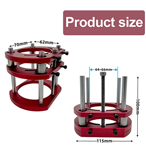 Router Lift Base, 4 Jaw Clamping Router Table Lifting System Base Woodworking Engraving DIY Tools for 64-66mm Diameter Motors Luqeeg