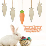 Abaodam 30Pcs Easter Unfinished Wooden Carrot Cutouts Blank Carrot DIY Wood Crafts Carrot Hanging Ornaments Wood Slices Easter Decor Abaodam