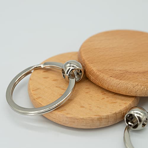 2 Inch Round Wood Engraving Blanks Wood Blanks Blank Wooden Key Tag 20 Pack WoodArtSupply