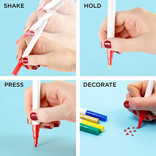 Made By Me Horizon Group USA Acrylic Paint Pens, 6-Pack, Paint Pens for Rock Painting, Stone, Ceramic, Glass, Wood, Fine-Tip, Easy-to-Use, Long Made By Me