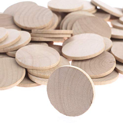 Factory Direct Craft Unfinished Wood Round Disc Cutouts - Package of 100 Blank Wooden Nickel Circles (Size -1-1/2" Diameter) - WoodArtSupply