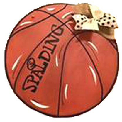 Basketball Cutout Unfinished Wood Sports Theme Locker Room Kids Room School Door Hanger MDF Shape Canvas Style 1 (12")