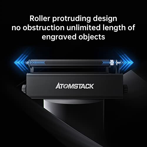 ATOMSTACK R3 Laser Engraver Rotary Roller, Laser Engraver Y-axis Rotary Roller Engraving Module for Engraving Cylindrical Objects Cans,360° Rotating - WoodArtSupply