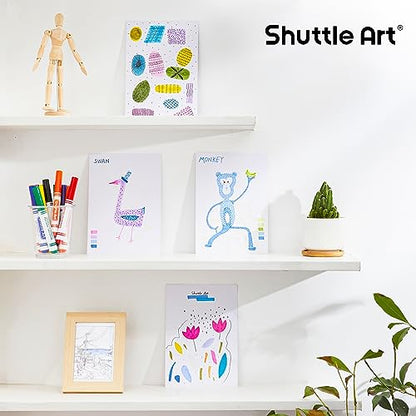 Shuttle Art 304 Pack Washable Markers, 8 Colors Broad Line Markers, Separate Pack of 38, Conical Tip Marker Bulk with a Box, Home Classroom School - WoodArtSupply