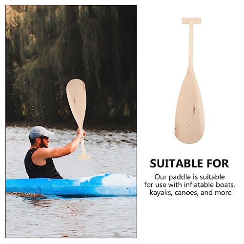 Toddmomy Wooden Boat Paddle Wooden Canoe Paddle Unfinished Solid Pine Paddle for Boat Marine Drift Boat Drawing Art Crafts Toddmomy