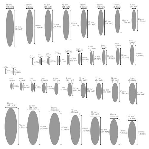 Aleks Melnyk #208 Metal Ellipse Template, Stencil, Geometric Template, Ellipse Master, Art Oval Tool, Isometric Drawing Template, Lapidary, - WoodArtSupply